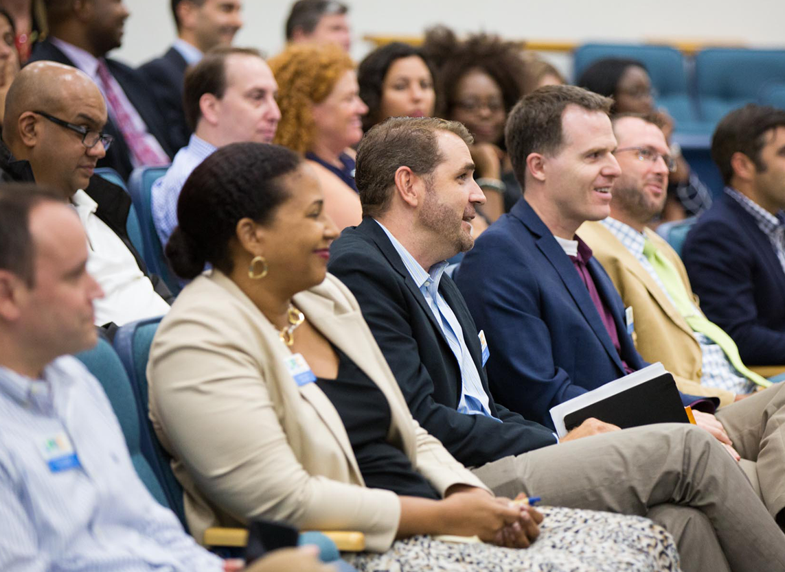 People in an audience.